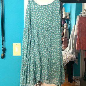 green floral dress